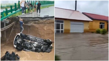 台风暴雨转至黑龙江 五常市被淹