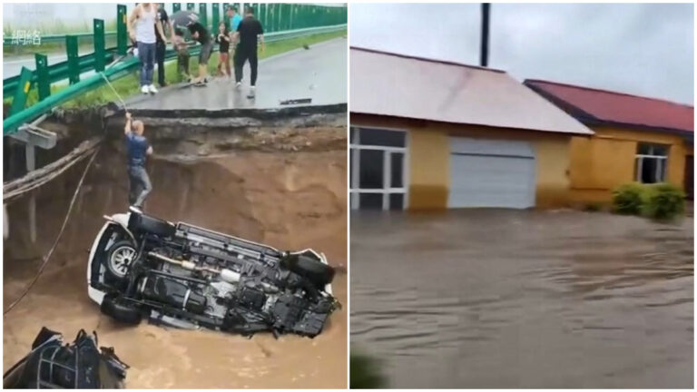 颱風暴雨轉至黑龍江 五常市被淹