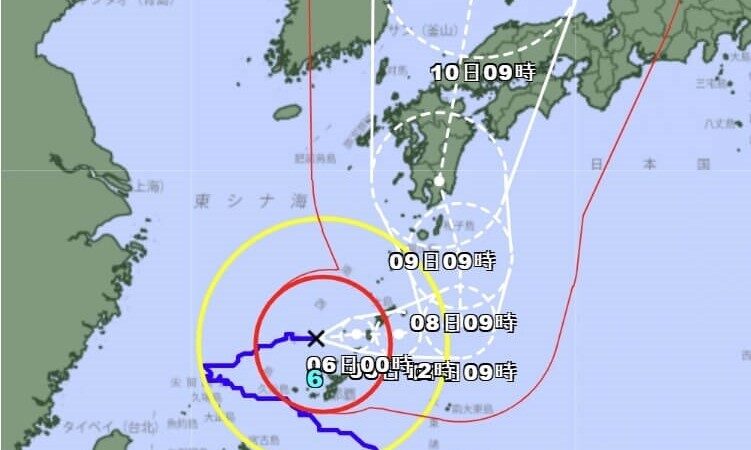 罕見左拐右彎 颱風卡努再襲沖繩 恐北轉登陸九州