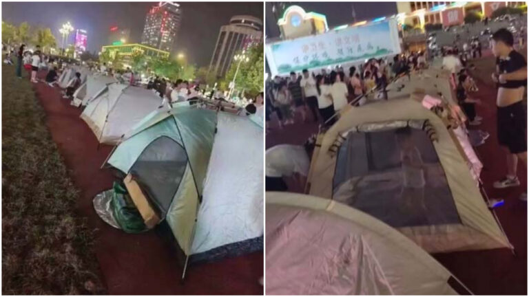 山東多地公布避震場地 德州廣場滿是帳篷（視頻）