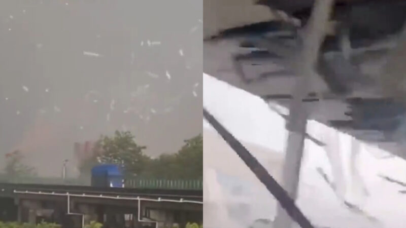 廣東潮州現龍捲風 鐵皮滿天飛 現場畫面驚人（視頻）