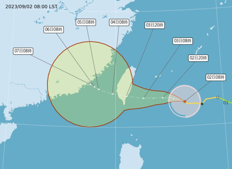 颱風海葵強度略增 台灣發陸警 影響到5日或6日