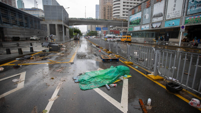 海葵颱風後 廣東居民清理家園憂心忡忡