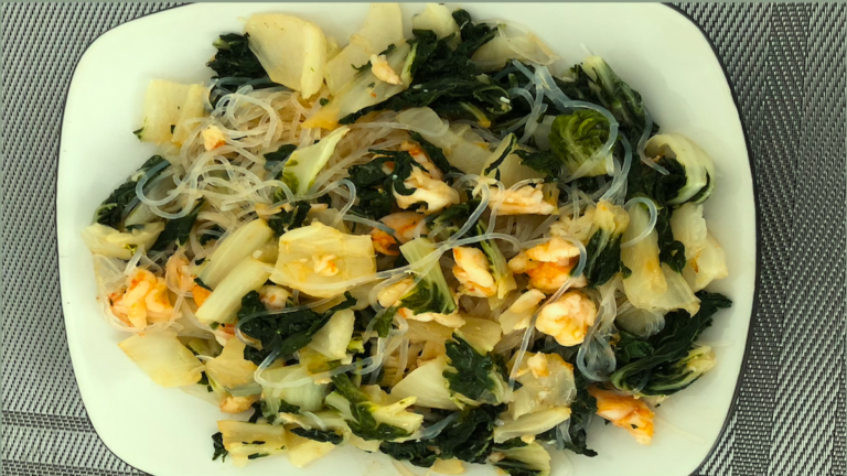 小白菜粉絲炒蝦仁 有利健康 清淡美味
