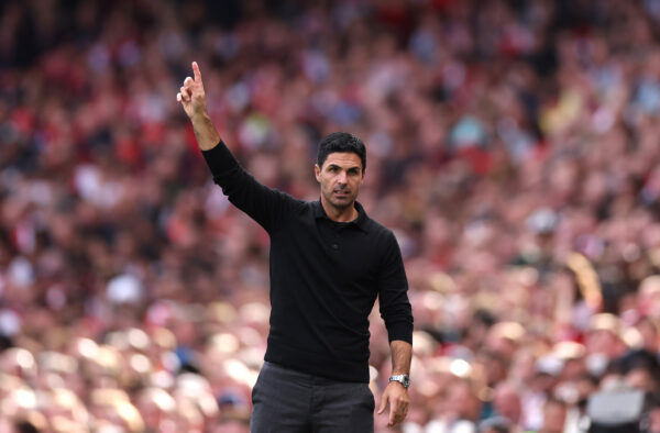 LONDON, ENGLAND - SEPTEMBER 24: Arsenal Manager Mikel Arteta during the Premier League match between Arsenal FC and Tottenham Hotspur at Emirates Stadium on September 24, 2023 in London, England. 