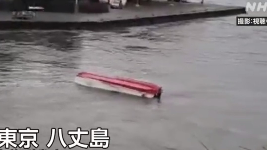 日本八丈島現60公分海嘯 3艘船被沖走