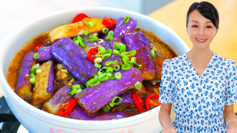 【美食天堂】紅燒茄子做法～保持紫色不變色～美味好吃不油膩！