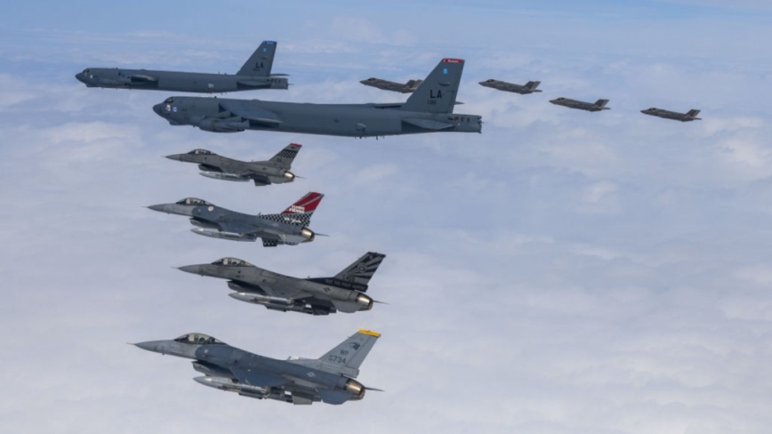 模拟全天作战 美韩出动130架军机空中演习