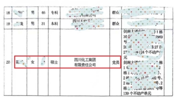 成都街道辦公示：一國企女員工名下263套房