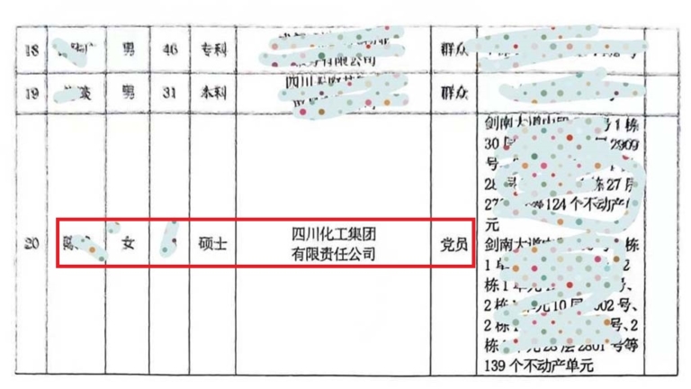 成都街道辦公示：一國企女員工名下263套房