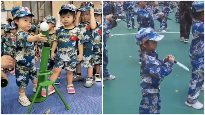 幼儿园操演匕首火箭炮 中共被嘲堪比哈马斯(视频)