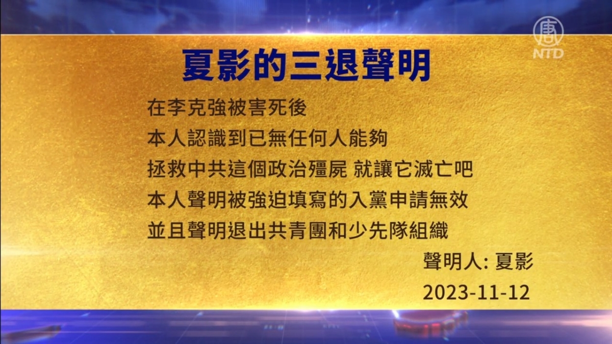 【禁闻】11月13日三退声明精选