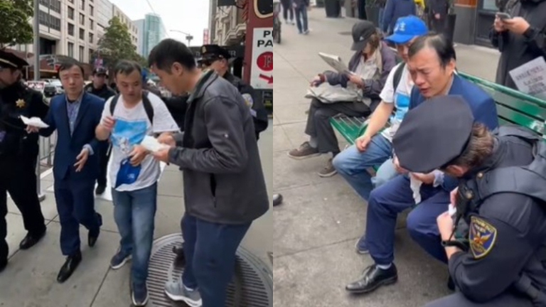 律師陳闖創舊金山遇襲 中共暴徒噴辣椒水（視頻）