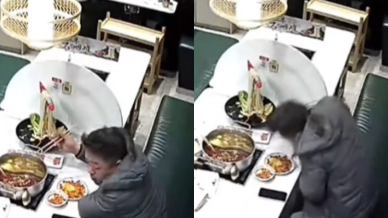浙江男商場吃火鍋 老鼠掉頭上抓破頭皮（視頻）