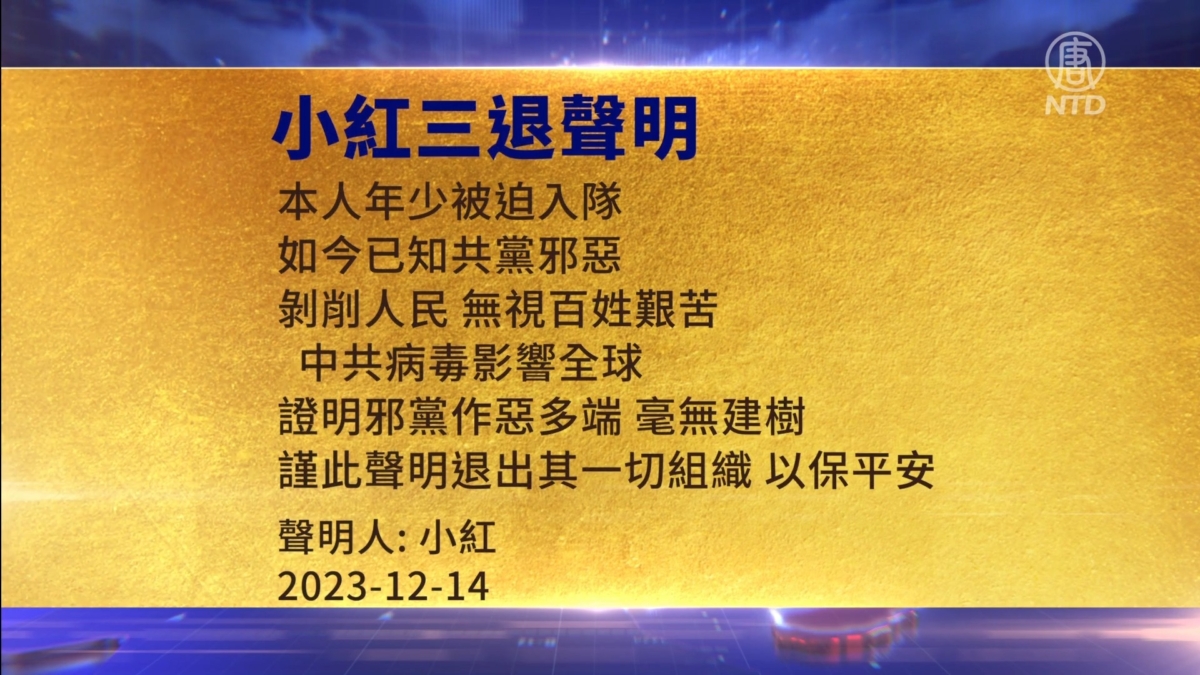 【禁闻】12月17日三退声明精选