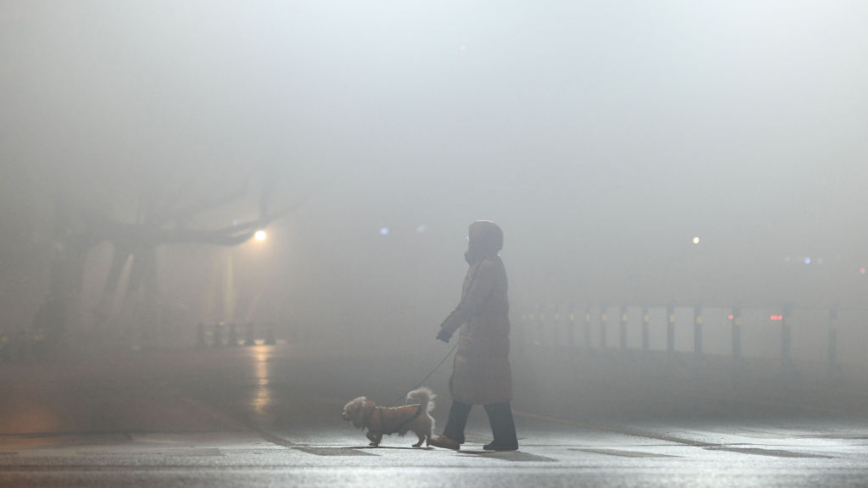 組圖：寒潮剛過 大半個中國霧濛濛