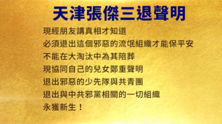 【禁聞】12月31日三退聲明精選