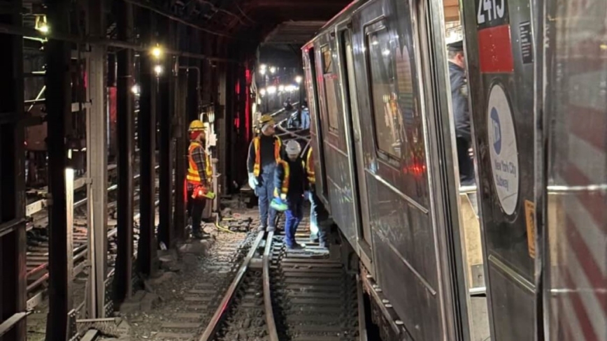 紐約地鐵列車擦撞出軌24傷 前車疑遭蓄意破壞