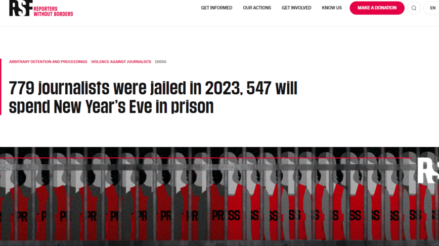 在囚記者高達121名 中國仍是全球最大記者監獄