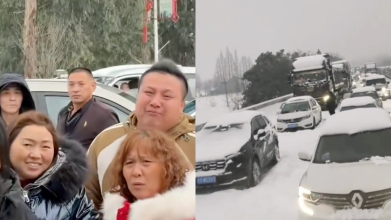 湖南男暴雪中堵車50小時 許多車被拋棄