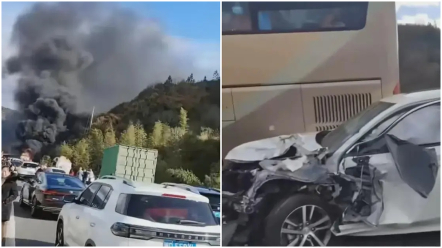 福建高速公路多车相撞起火爆炸 现场惨烈至少7死