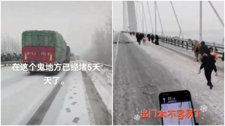 傳湖北部分路段連堵5天 旅客棄車逃命（視頻）