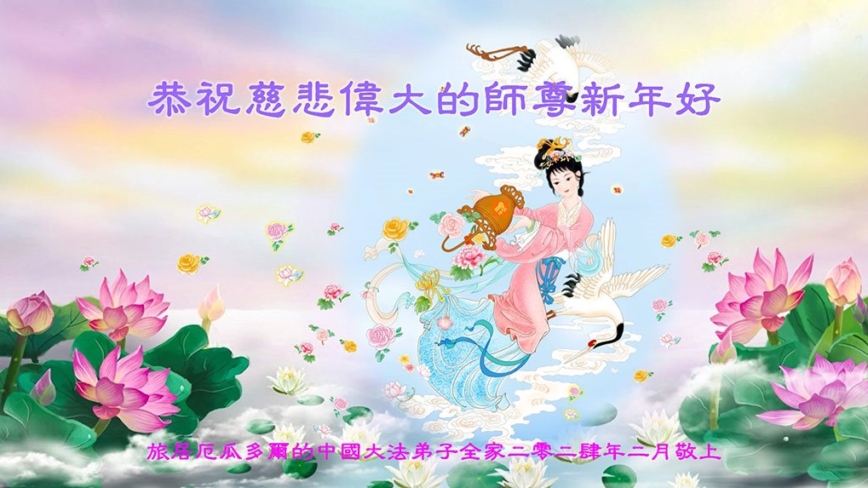 厄瓜多尔法轮功学员恭祝李洪志大师新年好