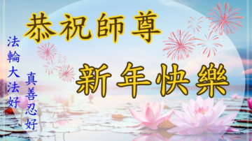 美国法轮功学员恭祝李洪志大师新年好