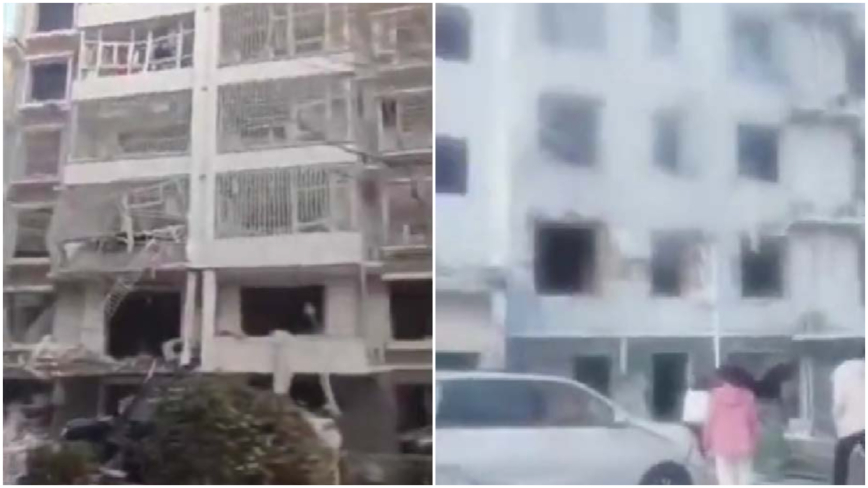 邢台居民楼爆炸两层楼门窗炸飞 消息被封（视频）