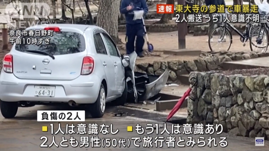 搞錯油門煞車 日本東大寺外汽車暴衝62歲台男遭撞不治