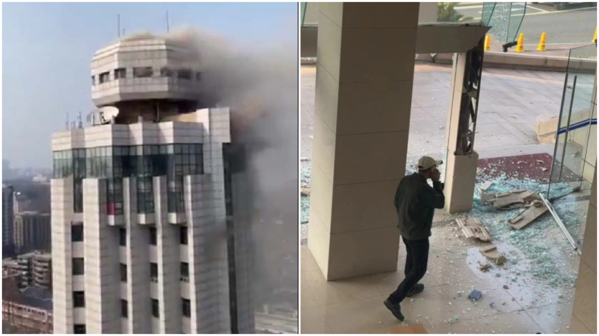 兩會期間 張家港政府樓被炸 江蘇公安廳起火(視頻)