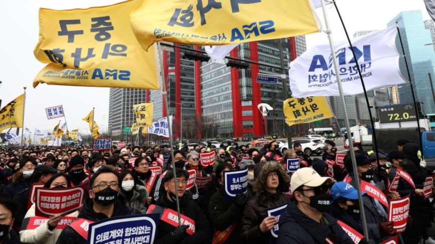 韓國住院醫師持續罷工 5大醫院每日虧損數十億韓元