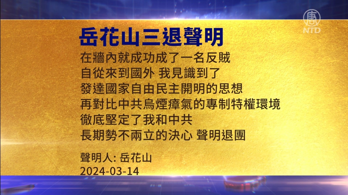 【禁闻】3月17日三退声明精选