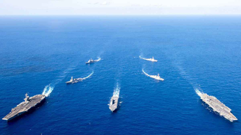 日美澳菲四國首次合作在南海聯合軍演