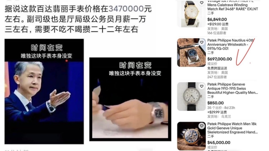 袁斌：汪文斌價值347萬的名錶哪來的？