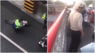 传杭州查扣电动单车 女骑手跳桥身亡（视频）