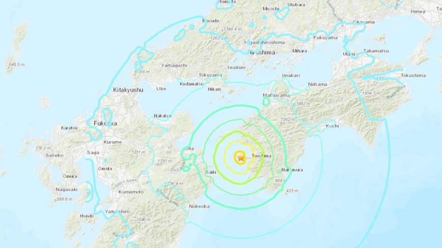 日本四国岛发生6.4级地震 未发海啸警报