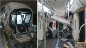 西安地鐵試車 撞爛車頭照片熱傳 當局急封消息
