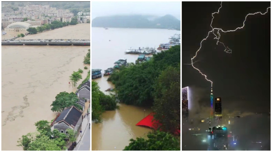 廣東暴雨持續 北江流域洪水或百年一遇（視頻）