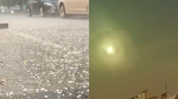 北京异象频出 火流星爆炸 大雨冰雹猛砸（视频）