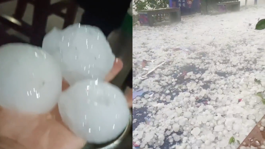 广西、珠海遭冰雹袭击 民众惊呼：得罪龙王(视频)