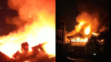河南大學禮堂深夜著火 歷史文物被燒毀（視頻）