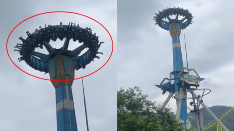 空中驚魂 重慶遊樂場數十遊客倒掛空中3分鐘