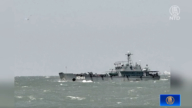 中共陸軍補給船闖金門限制水域 海巡監控驅離