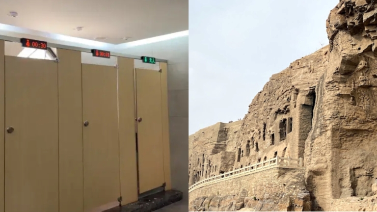 讀秒入廁？山西一景區女廁裝計時器 網友稱崩潰