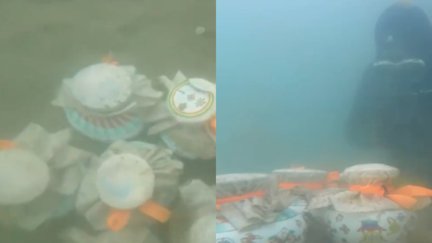 “别打开” 山东潜水员发现海底11个神秘密封坛
