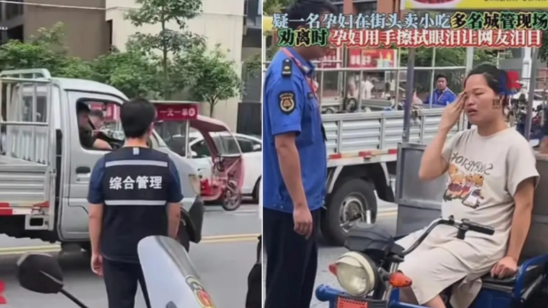 大陸孕婦擺攤被城管驅趕 默默以手拭淚 網友淚崩