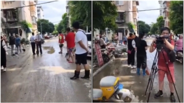 桂林市民怒斥官员：洪水来不见人 洪水退了来装模作样（视频）