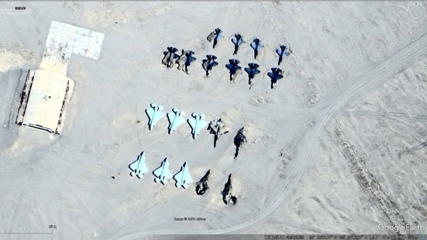 新疆靶场有美军F-35战机模型 疑中共模拟攻击日本
