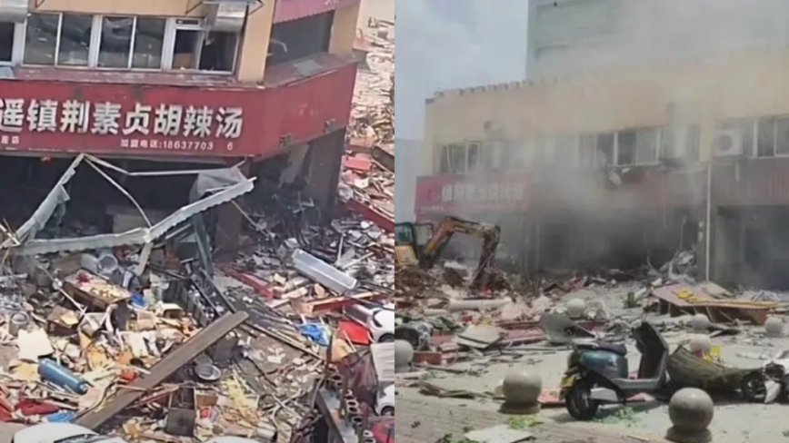 河南南陽餐館爆炸 一排房全崩釀20傷 原因曝光（視頻）